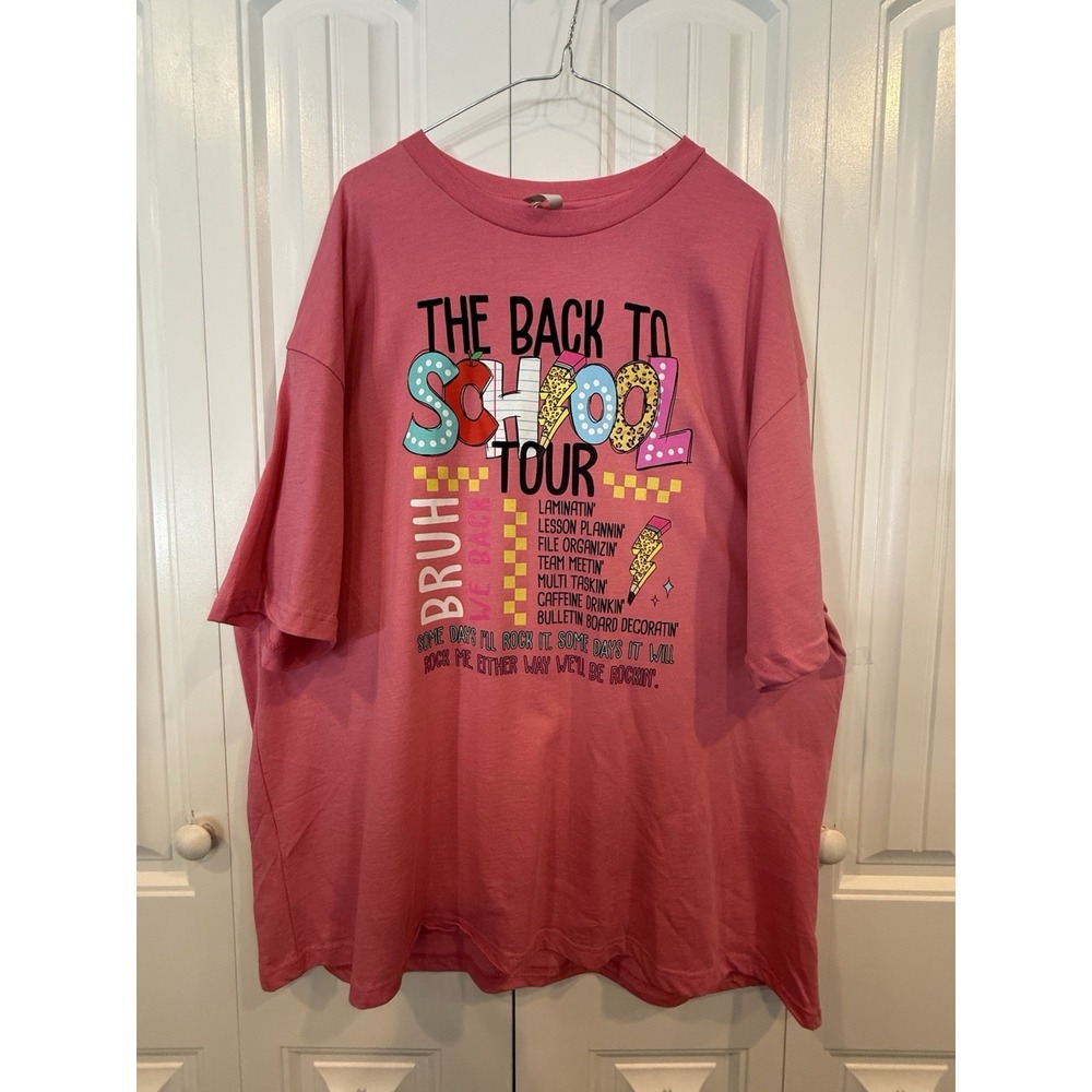 Women's Plus Size 3XL Pink 'Back to School Tour' Graphic Tee